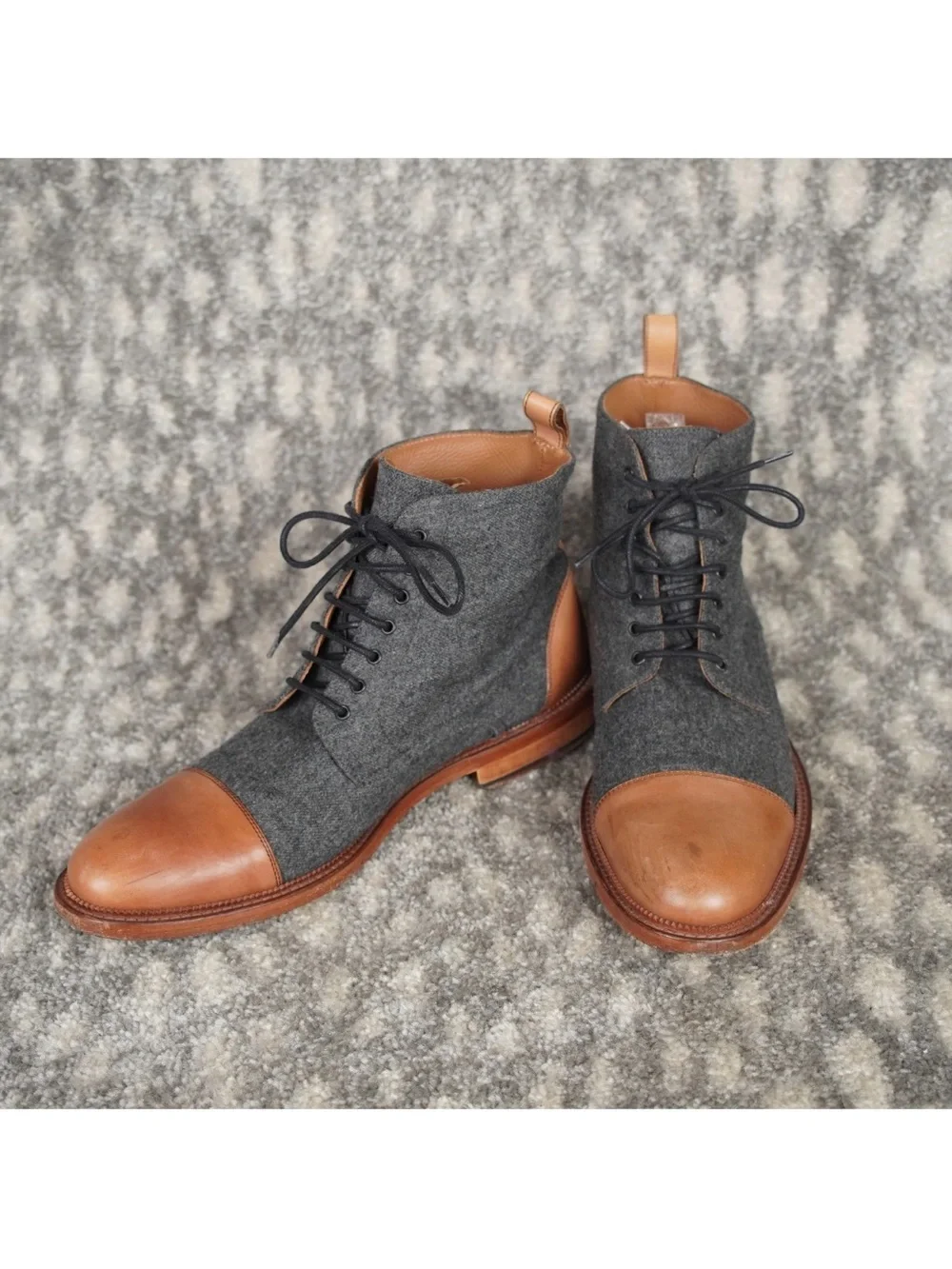 Taft The Jack Boot Mens EU42 Gray Brown Wool Calfskin Casual Handcrafted Spain